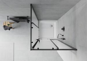 Mexen Rio kabina prysznicowa kwadratowa 80 x 80 cm, szron, czarna + brodzik Rio, biały - 860-080-080-70-30-4510