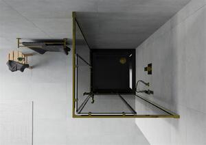 Mexen Rio kabina prysznicowa kwadratowa 90 x 90 cm, grafit, złota + brodzik Flat, czarny- 860-090-090-50-40-4070G