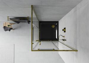 Mexen Rio kabina prysznicowa kwadratowa 70 x 70 cm, transparent, złota + brodzik Flat, czarny- 860-070-070-50-00-4070G