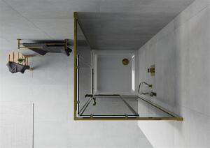 Mexen Rio kabina prysznicowa kwadratowa 90 x 90 cm, grafit, złota + brodzik Flat, biały - 860-090-090-50-40-4010G