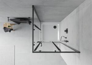 Mexen Rio kabina prysznicowa kwadratowa 70 x 70 cm, transparent, czarna + brodzik Flat, biały - 860-070-070-70-00-4010B