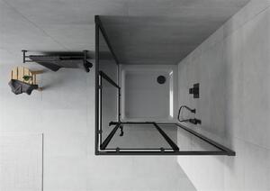 Mexen Rio kabina prysznicowa kwadratowa 70 x 70 cm, grafit, czarna + brodzik Flat, biały - 860-070-070-70-40-4010B