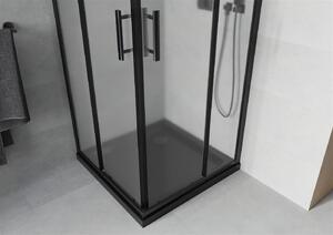 Mexen Rio kabina prysznicowa kwadratowa 70 x 70 cm, szron, czarna + brodzik Flat, czarny - 860-070-070-70-30-4070B