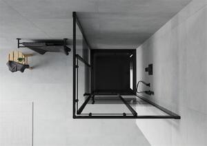 Mexen Rio kabina prysznicowa kwadratowa 80 x 80 cm, pasy, czarna + brodzik Flat, czarny - 860-080-080-70-20-4070B