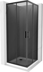 Mexen Rio kabina prysznicowa kwadratowa 90 x 90 cm, grafit, czarna + brodzik Flat, biały - 860-090-090-70-40-4010B
