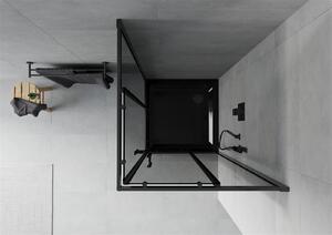 Mexen Rio kabina prysznicowa kwadratowa 70 x 70 cm, grafit, czarna + brodzik Flat, czarny - 860-070-070-70-40-4070B