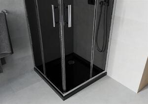 Mexen Rio kabina prysznicowa kwadratowa 70 x 70 cm, grafit, chrom + brodzik Flat, czarny - 860-070-070-01-40-4070