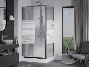 Mexen Apia kabina prysznicowa rozsuwana 100 x 80 cm, pasy, chrom + brodzik Rio - 840-100-080-01-20-4510