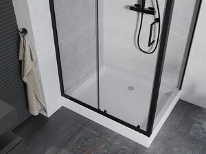 Mexen Apia kabina prysznicowa rozsuwana 120 x 90 cm, transparent, czarna + brodzik Rio - 840-120-090-70-00-4510