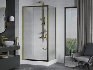 Mexen Apia kabina prysznicowa rozsuwana 120 x 90 cm, transparent, złota + brodzik Rio - 840-120-090-50-00-4510