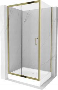 Mexen Apia kabina prysznicowa rozsuwana 120 x 80 cm, transparent, złota + brodzik Rio - 840-120-080-50-00-4510