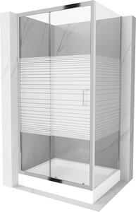 Mexen Apia kabina prysznicowa rozsuwana 120 x 80 cm, pasy, chrom + brodzik Rio - 840-120-080-01-20-4510