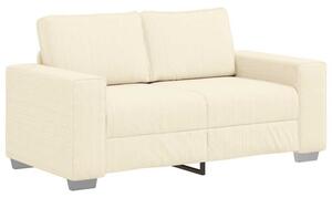 Sofa dwuosobowa kremowa 160x77x82 cm tkanina sztruksowa