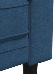 Sofa chesterfield, trzyosobowa, niebieska, obita tkaninÄ