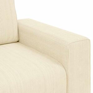 Sofa dwuosobowa kremowa 160x77x82 cm tkanina sztruksowa