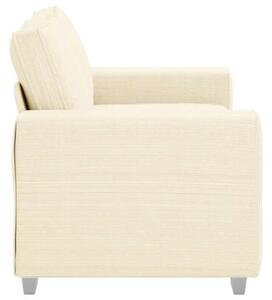 Sofa dwuosobowa kremowa 160x77x82 cm tkanina sztruksowa