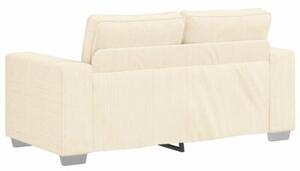 Sofa dwuosobowa kremowa 160x77x82 cm tkanina sztruksowa