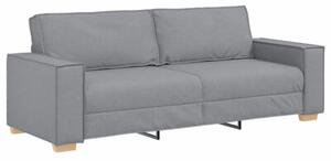 Sofa 3 szt. jasnoszary tkanina lniana