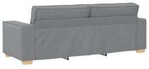 Sofa 3 szt. jasnoszary tkanina lniana