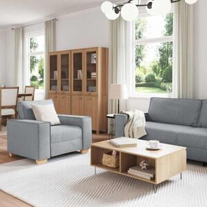 Sofa 3 szt. jasnoszary tkanina lniana