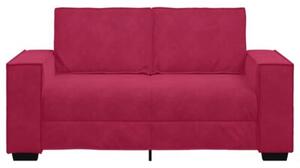 Sofa 2-osobowa, winna czerwieÅ, 160x78x84 cm, tapicerowana aksamitem