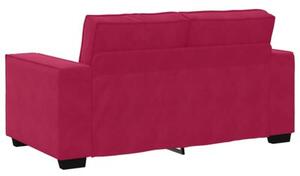 Sofa 2-osobowa, winna czerwieÅ, 160x78x84 cm, tapicerowana aksamitem