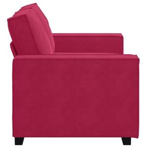 Sofa 2-osobowa, winna czerwieÅ, 160x78x84 cm, tapicerowana aksamitem