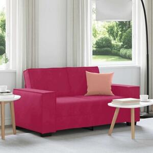 Sofa 2-osobowa, winna czerwieÅ, 160x78x84 cm, tapicerowana aksamitem