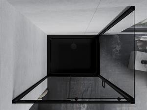 Mexen Apia kabina prysznicowa rozsuwana 120 x 80 cm, transparent, czarna + brodzik Flat, czarny - 840-120-080-70-00-4070B