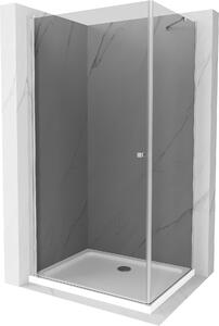 Mexen Pretoria kabina prysznicowa uchylna 70 x 80 cm, grafit, chrom + brodzik Flat - 852-070-080-01-40-4010