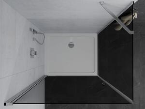 Mexen Pretoria kabina prysznicowa uchylna 80 x 120 cm, grafit, chrom + brodzik Flat - 852-080-120-01-40-4010