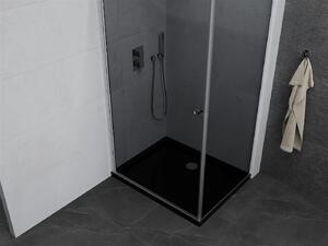Mexen Pretoria kabina prysznicowa uchylna 70 x 80 cm, grafit, chrom + brodzik Flat, czarny - 852-070-080-01-40-4070