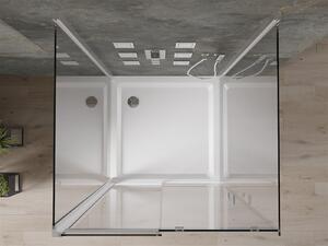 Mexen Omega kabina prysznicowa 3-ścienna, rozsuwana 100 x 100 cm, transparent, chrom + brodzik Flat - 825-100-100-01-00-3s-4010