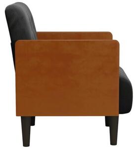 Sofa fotel z podÅokietnikami czarny 55 cm aksamit