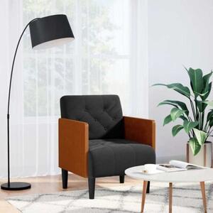 Sofa fotel z podÅokietnikami czarny 55 cm aksamit