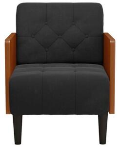 Sofa fotel z podÅokietnikami czarny 55 cm aksamit
