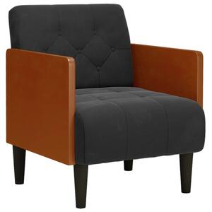 Sofa fotel z podÅokietnikami czarny 55 cm aksamit