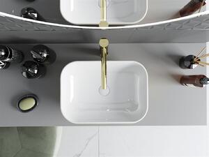 Mexen Rita umywalka nablatowa 45 x 32 cm, biała/złota linie - 21084553