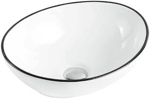 Mexen Elza umywalka nablatowa 40 x 33 cm, biała/czarna - 21014007
