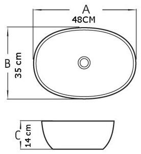 Mexen Viki umywalka nablatowa 48 x 35 cm, szara ciemna mat - 21054871