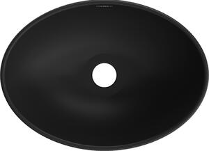 Mexen Elza umywalka nablatowa 40 x 33 cm, czarna mat/srebrna wzór łuski - 21014022
