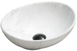Mexen Elza umywalka nablatowa 40 x 33 cm, biała kamień - 21014092