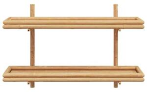 Półka ścienna z półką brązowy 100 x 26 x 60 cm bambus