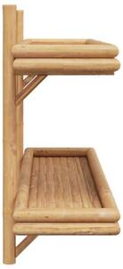 Półka ścienna z półką brązowy 100 x 26 x 60 cm bambus