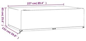 Pokrowce na meble ogrodowe, 2 szt., 12 oczek, 227x152x65 cm
