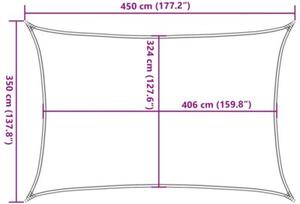 Żagiel przeciwsłoneczny, piaskowy, 4,5x3,5 m, 100% poliester