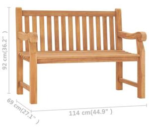 Ławka ogrodowa, 114 cm, lite drewno tekowe