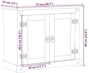 Szafka pod umywalkę corona, 73x33x60 cm, lite drewno sosnowe