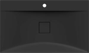 Mexen Poli umywalka nablatowa z konglomeratu 1/O 80 x 48 cm, czarna - 23028071