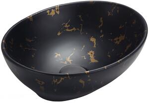 Mexen Elza umywalka nablatowa 40 x 33 cm, czarna kamień - 21014097